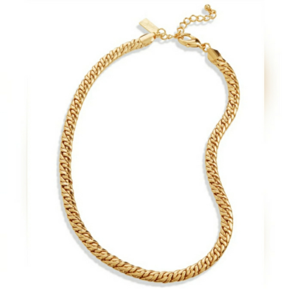 Savvy Cie Jewels-18k Yellow Gold Plated Tight Cuban Chain Necklace